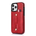 thumbnail image 4 of Dteck Card Slot Cover for iPhone 14 Pro 2022 Release, Durable PU Leather Surface Rugged PC Shell Strap Kickstand Drop Resistant Shockproof Luxury Fashion Case for iPhone 14 Pro Red, 4 of 18
