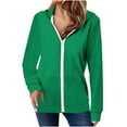 thumbnail image 3 of Zedker Hoodie for Women's Lightweight Zip Up Long Sleeve Thin Casual Hooded Jacket Plus Size, 3 of 7