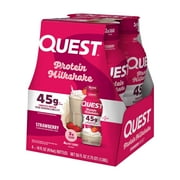 Quest Protein Milkshake, Strawberry Flavor, High Protein, Low Sugar, 14fl oz, 4 Count