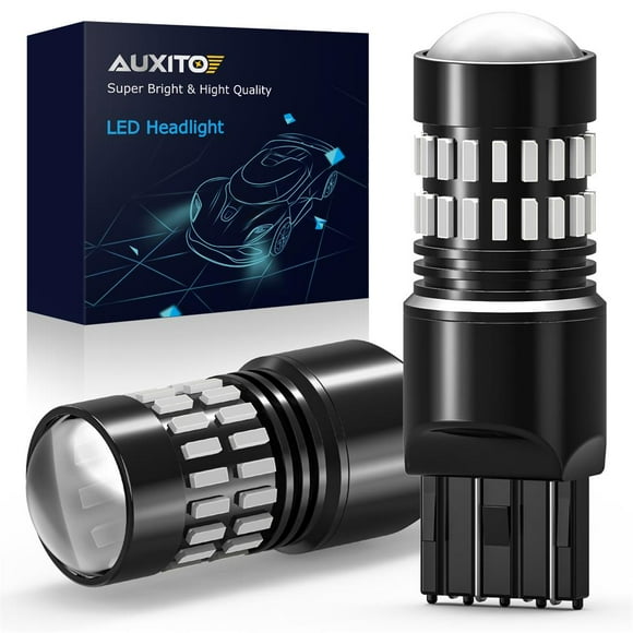 AUXITO Upgraded Version 7440 7443 LED Bulb Red Strobe Brake Lights Bulbs Super Bright Flashing Warning for 7441 7444 Backup Reverse Light Tail Brake Blinker Lights, Pack of 2