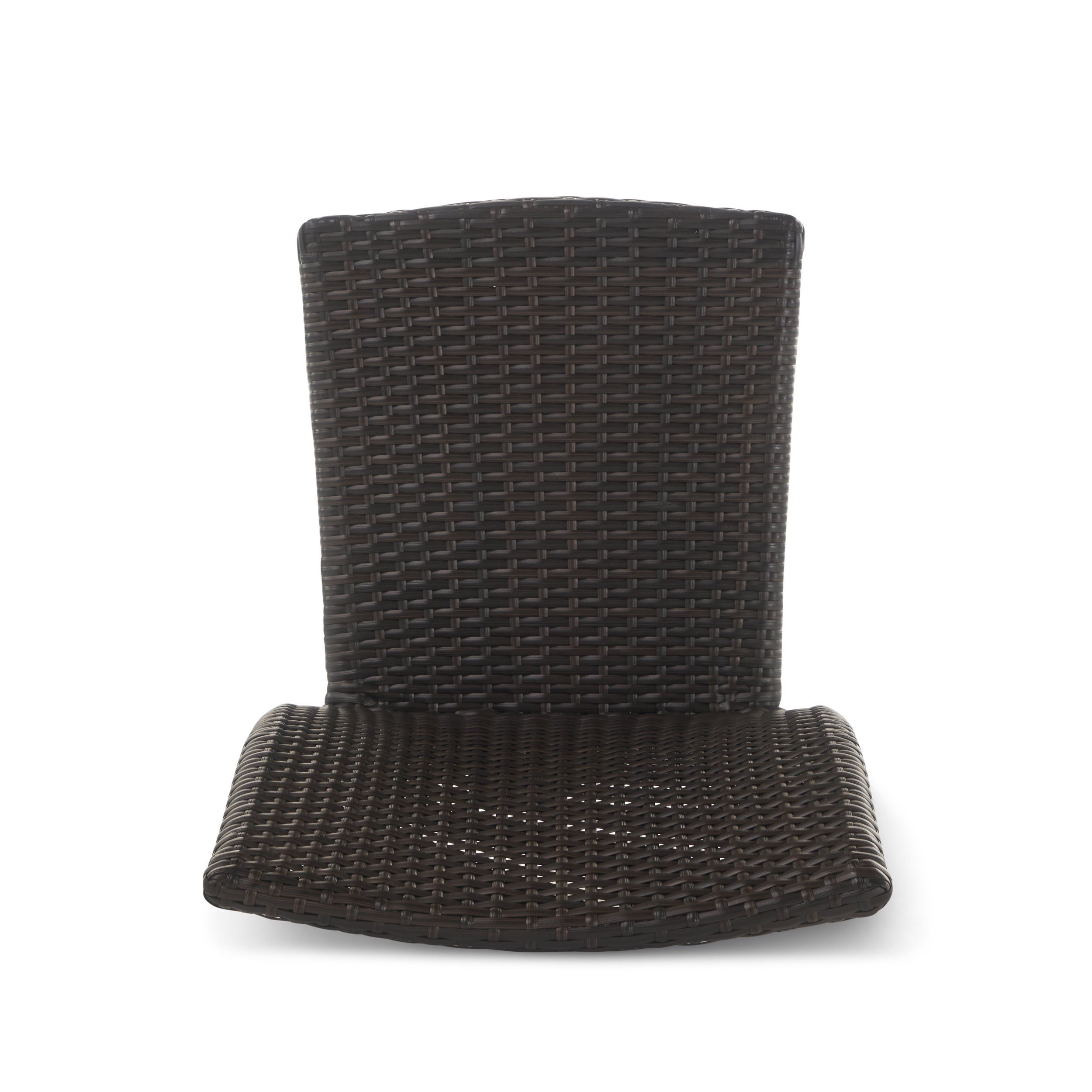 Vera Outdoor Wicker Armless Stack Chairs with an Aluminum Frame, Set of 2, Multibrown