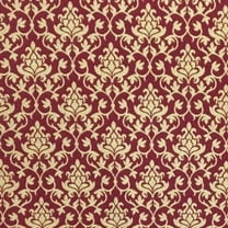 Decora Furnishings Damask Design Jacquard Material Polyester-Cotton Fabric Blend for Upholstery, Window Treatments, Craft - Width 54 inches - Fabric by The Yard (Maroon)