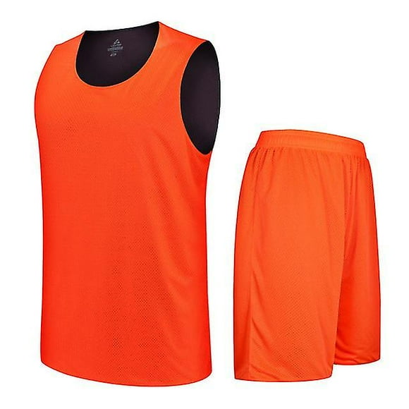Double-side Design Basketball Jersey Sets Uniforms Diy Customized Sports Clothing Breathable Youth Training Basketball Jerseys Xl Orange Black