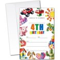 thumbnail image 1 of 4th Birthday Party Invitations-Join Us to Celebrate-20 Colorful Building Block Theme Invitation Cards 4"x6" with Envelopes, 4th Birthday Invitations.(094), 1 of 4