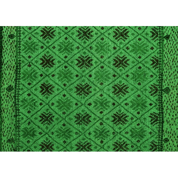 Ahgly Company Indoor Rectangle Abstract Green Modern Area Rugs, 5' x 8'