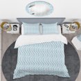 thumbnail image 2 of Designart '3D White And Light Blue Pattern II' Mid-Century Modern Duvet Cover Set, 2 of 4