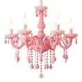 thumbnail image 1 of Candil de Techo Cristal Cortado D'Gala Iluminación DG9132 Rosa de 6 Luces, 1 of 4
