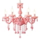 thumbnail image 1 of Candil de Techo Cristal Cortado D'Gala Iluminación DG9132 Rosa de 6 Luces, 1 of 4