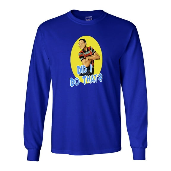 LONG SLEEVE Shedd Shirts Blue Family Matters Steve Urkel "Did I Do That"  Youth Medium T-Shirt