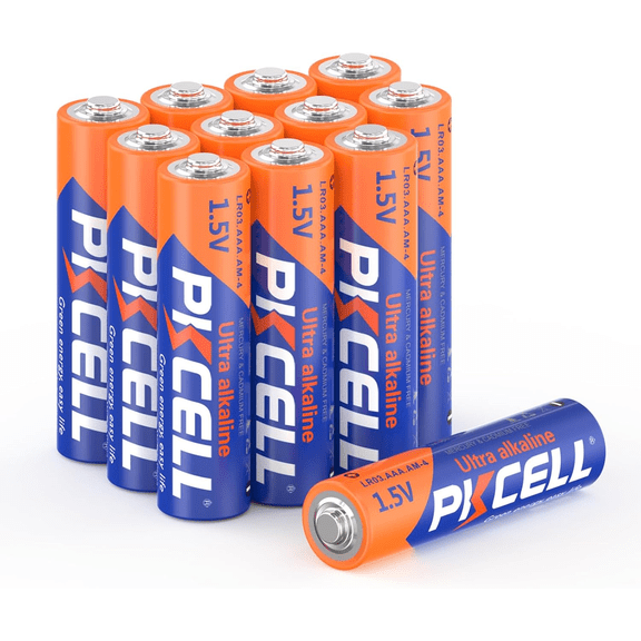 PKCELL High Alkaline AAA Batteries, Triple A LR03 AM-4 E92 Batteries 12 Pack