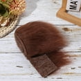 thumbnail image 3 of Rollos precortados de tela de piel de 1,5 m, rollo de cinta de pelo de felpa peluda de 5 cm, barbas de gnomo de peluche artificiales color marrón coco., 3 of 7