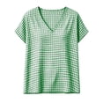 thumbnail image 6 of Neewe Womens Loose Casual Print V Neck Short Sleeve Shirts Classic Blouses Tops with Summer Daily Outfits, 6 of 8