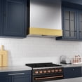 thumbnail image 6 of Akicon 600 CFM Wall Mounted Range Hood, Stainless Steel Range Hood 30 inch, Energy Saving, Ducted Kitchen Hood for Cooking, Powerful Vent Motor, Brushed Stainless with Gold, 6 of 7