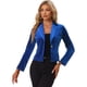 thumbnail image 1 of Chaqueta De Traje De Oficina De Negocios Con Solapa Y 1 Botón De Terciopelo Para Mujer Azul XL, 1 of 5