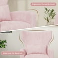 thumbnail image 7 of Hawsaiy Velvet Wingback Accent Chair with Golden Legs and Lumbar Pillow, High Back Upholstered Armchair for Living Room or Bedroom, Pink, 7 of 7