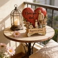thumbnail image 5 of Wooden Parent Figurine Heart Shaped I Love You Mom and Dad Desk Decor Gift for Fathers Day Mothers Day Birthday Thanksgiving, 5 of 8