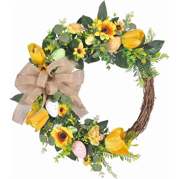 Easter Eggs Rattan House Door Ornament Easter Decoration Artificial Garland