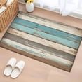 thumbnail image 2 of Farmhouse Blue Grey Brown Large Area Rugs for Bedroom Living Room, Soft Non Slip Carpet Bedside Rug, Vintage Ombre Wooden Rectangular Floor Cover Kitchen Accent Rug 2'x3' for Dining Room/Office, 2 of 9