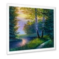 thumbnail image 2 of Designart 'Sunrise Glow Through The Birch Forest' Lake House Framed Art Print, 2 of 4