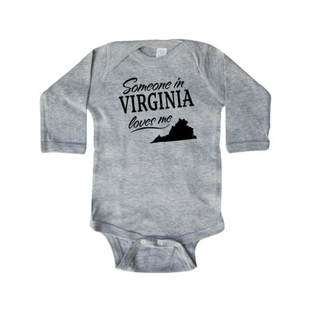 

Inktastic Someone in Virginia Loves Me Gift Baby Boy or Baby Girl Long Sleeve Bodysuit