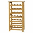 thumbnail image 2 of Kinbor 28-Bottle Bamboo Wine Rack Storage Bottle Storage Free Standing, 2 of 7