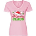 thumbnail image 3 of Inktastic Mommy Claus with Christmas Santa Hat and Snowflakes Women's V-Neck T-Shirt, 3 of 5
