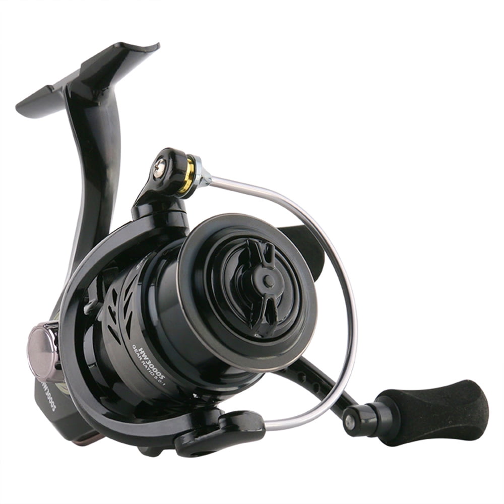 DEUKIO Dual-Handle Spinning Fishing Reel 5+1Bb Metal Line Spool Aluminum Body Ideal For Freshwater Lure Fishing Reel