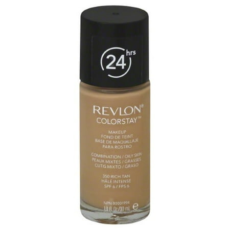 Revlon ColorStay Makeup for Combination/Oily Skin, 350 Rich Tan, 1 fl (Best Drugstore Foundation For Oily Skin And Large Pores)