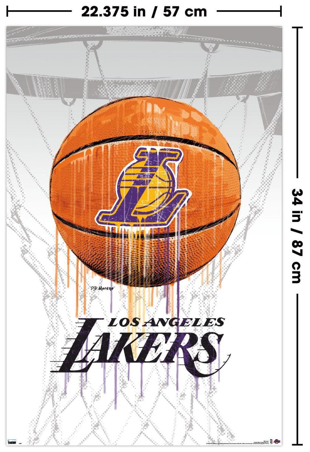 NBA Los Angeles Lakers - Drip Ball 20 Wall Poster, 22.375" x 34"
