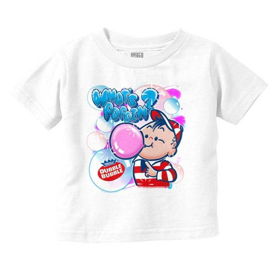 Airbrushed Dubble Bubble Whats Poppin Toddler Boy Girl T Shirt Infant Toddler Brisco Brands 12M