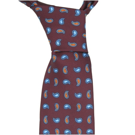 Brioni Men's Plum Paisley Print 100% Silk Neck Tie