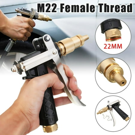 Metal Hose Nozzle - Drillpro Metal High Pressure Hand Brass Head Hose Nozzle Water Car Washing Gun Sprayer M22