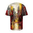 thumbnail image 4 of Culottes pour Femmes Hauts pour Femmes Tendance à la Mode Décontracté Col Ras du Cou Imprimés Manches Courtes Col Rond T-Shirt Haut m Multicolore, 4 of 6