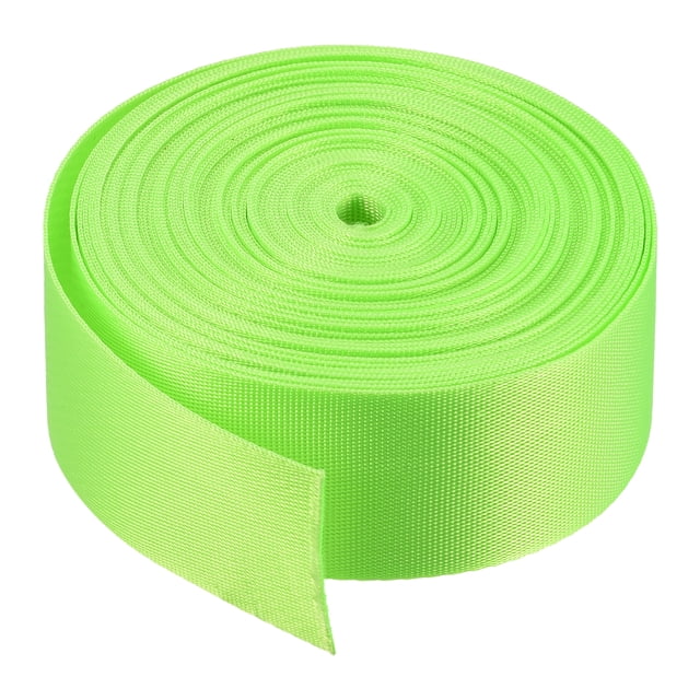 Unique Bargains Flat Nylon Webbing Strap 1.5 Inch 10 Yards Bright Green for Backpack
