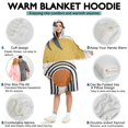 thumbnail image 5 of Wearable Oversized Blanket,Orange Boho Geometric and Plant Pattern Wearable Blanket Hoodie for Adults,Cozy Hooded Blankets with Super Pockets,Super Warm Fuzzy Pullover for Women & Men, 5 of 6