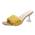 thumbnail image 2 of Sandalias y pantuflas tejidas falsas de tacón alto transparente con boca de pez informal para mujer Wmkox8yii  ytu2567, 2 of 3