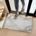 thumbnail image 2 of White Gold Marble Pattern Door Rugs,Washable Non Slip Door Mats Indoor,Decorative Door Mats,Entry Mat Indoor for Entrance,Bedroom,Kitchen,Bathroom,16"x24", 2 of 6