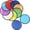 Multicolor, variant on Byfri 10 Pack Multicolor Round Foldable Flying Disc Hand Fans Portable Cooling Fans for Summer Outdoor 25cm