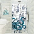 thumbnail image 2 of Blue Nautical Octopus Shower Curtains for Bathroom Cool Ocean Kraken Sailboat Pirate Theme Funny Octopus Bathroom Decor Polyester Fabric-36" x 72", 2 of 6