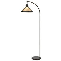 BO-3122FL-BZ-Cal Lighting-Downbridge - 1 Light Arc Floor Lamp In Contemporary Style-65 Inches Tall and 11 Inches Wide-Mica/Dark Bronze Finish