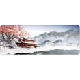 thumbnail image 4 of Extended Gaming Mouse Pad, Large Mouse Mat Desk Pad, Big Computer Keyboard Mousepad, 3mm Thick Long Non-Slip Rubber Base, 31.5 X 11.8 Inch (Snow Covered Temple Shrine), 4 of 7