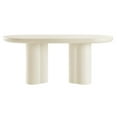 thumbnail image 2 of Caspian 72" Oval Concrete Dining Table in White, 2 of 10