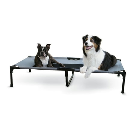 K&H Cooling Cot Pet Dog Bed, Large, Gray/Black Mesh