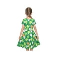 thumbnail image 4 of Girls Dress Green St Patrick Clover Holiday Casual Summer Sundress 5 Years, 4 of 6