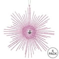 thumbnail image 3 of Vickerman 6.5" Pink Snowflake Burst Glitter Christmas Ornament, 6 per Bag, 3 of 3