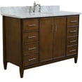 thumbnail image 4 of Pemberly Row 49" Single Oval Sink Solid Wood Vanity in Walnut/White Carrara, 4 of 11