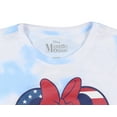 thumbnail image 3 of Disney Girls' Minnie Mouse American Flag Heart Tie-Dye Cropped Kids T-Shirt, 3 of 4