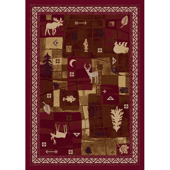 Milliken Signature Area Rug DEER TRAIL BRICK Deer Trail Brick Cubes Blocks 5' 4" x 7' 8" Rectangle