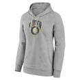 thumbnail image 2 of Women's Gray Milwaukee Brewers Distressed Team Pullover Hoodie, 2 of 3
