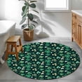 thumbnail image 3 of Round Rugs 3Ft, Saint Patrick's Day Round Area Rug Washable Indoor Throw Carpet, Green Lucky Shamrock Leaves Spring Black Small Non Slip Circle Rug for Bedroom Living Room Home Decor Aesthetic, 3 of 8
